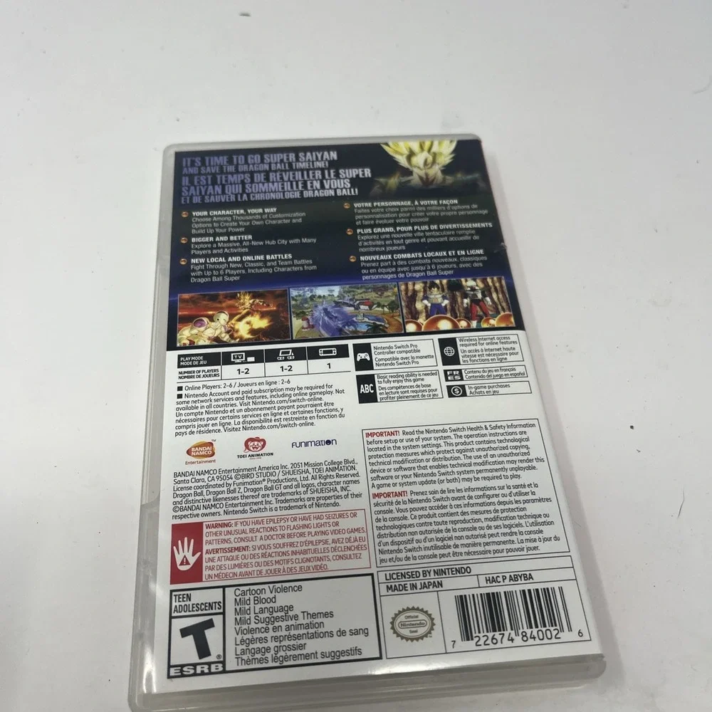 Dragon Ball Xenoverse 2 Nintendo Switch Case Only – No Game